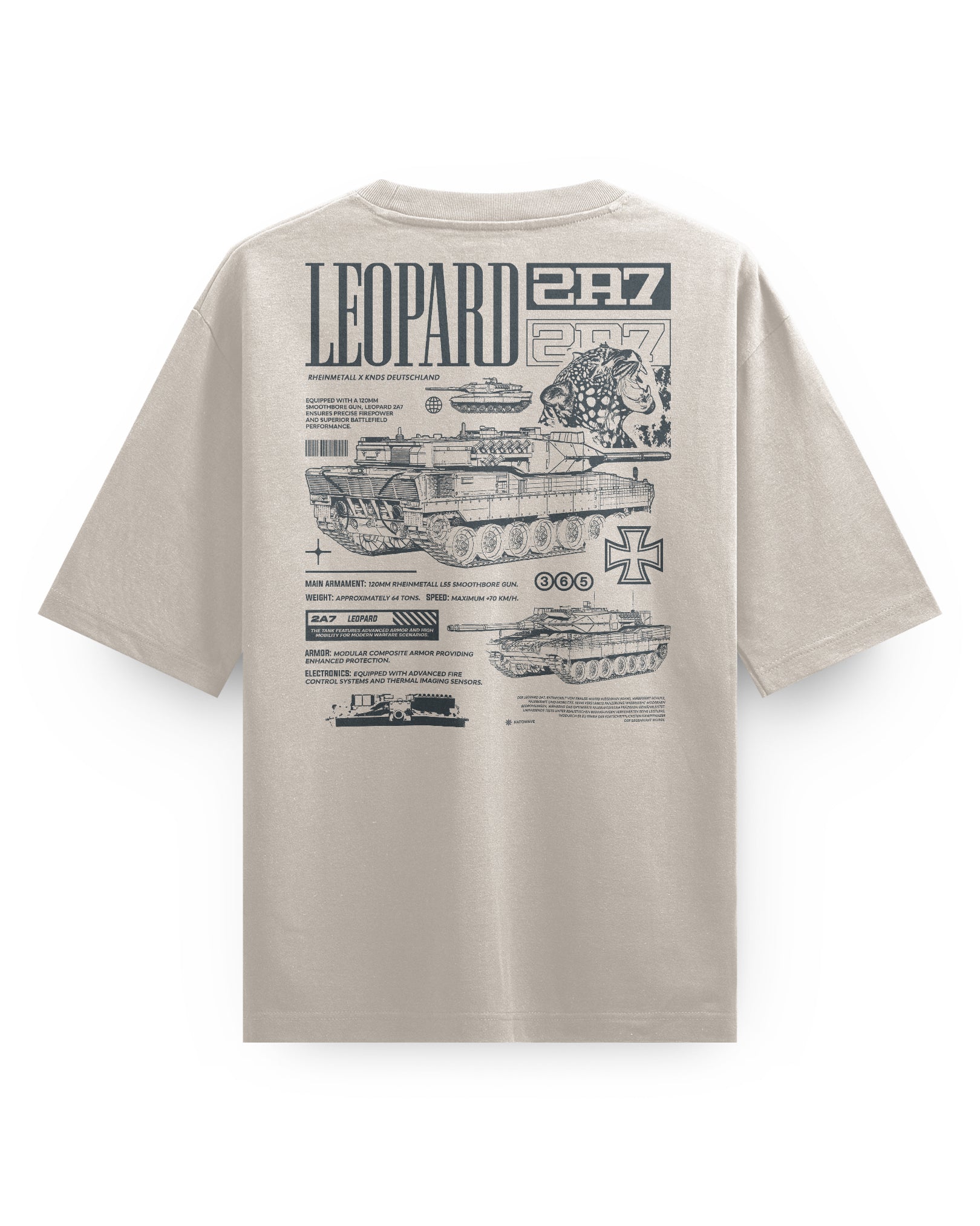 Leopard 2A7 - Oversized heavyweight Tee – ANTI TANK WARFARE